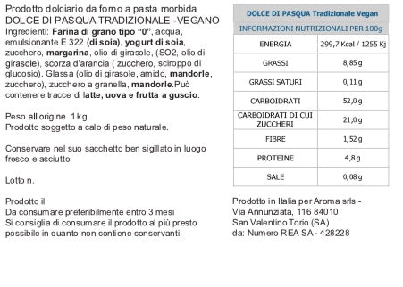 DOLCE DI PASQUA VEGANO - TRADIZIONALE